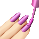 Apple design of the nail polish: light skin tone emoji verson:ios 16.4