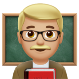 Apple design of the man teacher: medium-light skin tone emoji verson:ios 16.4