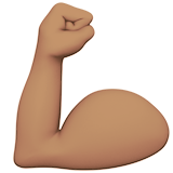 Apple design of the flexed biceps: medium skin tone emoji verson:ios 16.4