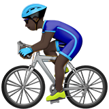 Apple design of the man biking: dark skin tone emoji verson:ios 16.4