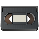 Apple design of the videocassette emoji verson:ios 16.4