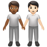 Apple design of the people holding hands: medium-dark skin tone light skin tone emoji verson:ios 16.4