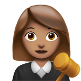 Apple design of the woman judge: medium skin tone emoji verson:ios 16.4