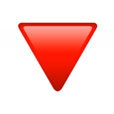 Apple design of the red triangle pointed down emoji verson:ios 16.4