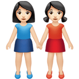 Apple Apple design of the women holding hands: light skin tone emoji verson:ios 16.4