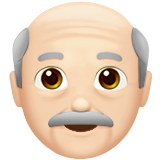 Apple design of the old man: light skin tone emoji verson:ios 16.4