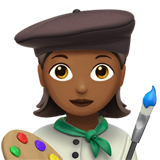 Apple design of the woman artist: medium-dark skin tone emoji verson:ios 16.4