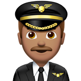 Apple design of the man pilot: medium skin tone emoji verson:ios 16.4