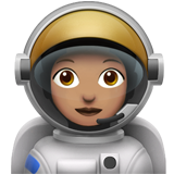 Apple design of the woman astronaut: medium skin tone emoji verson:ios 16.4