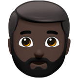 Apple design of the man: dark skin tone beard emoji verson:ios 16.4