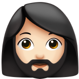 Apple design of the woman: light skin tone beard emoji verson:ios 16.4