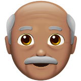 Apple design of the old man: medium skin tone emoji verson:ios 16.4