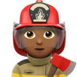 Apple design of the firefighter: medium-dark skin tone emoji verson:ios 16.4