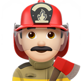 Apple design of the man firefighter: light skin tone emoji verson:ios 16.4