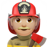 Apple design of the man firefighter: medium-light skin tone emoji verson:ios 16.4