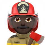 Apple design of the man firefighter: dark skin tone emoji verson:ios 16.4