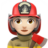 Apple design of the woman firefighter: light skin tone emoji verson:ios 16.4