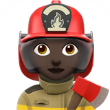 Apple design of the woman firefighter: dark skin tone emoji verson:ios 16.4