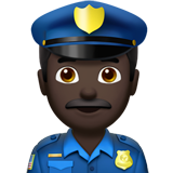 Apple design of the man police officer: dark skin tone emoji verson:ios 16.4