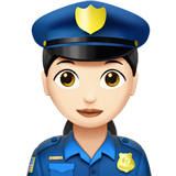 Apple design of the woman police officer: light skin tone emoji verson:ios 16.4