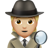 Apple design of the detective: medium-light skin tone emoji verson:ios 16.4