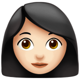 Apple design of the woman: light skin tone emoji verson:ios 16.4