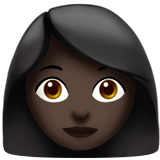 Apple design of the woman: dark skin tone emoji verson:ios 16.4