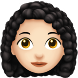 Apple design of the woman: light skin tone curly hair emoji verson:ios 16.4