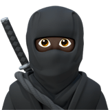Apple design of the ninja: dark skin tone emoji verson:ios 16.4