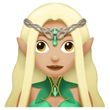 Apple design of the woman elf: medium-light skin tone emoji verson:ios 16.4