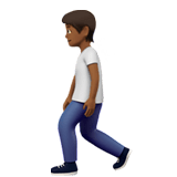 Apple design of the person walking: medium-dark skin tone emoji verson:ios 16.4