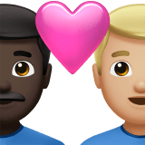 Apple design of the couple with heart: man man dark skin tone medium-light skin tone emoji verson:ios 16.4