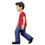 Apple design of the man walking: light skin tone emoji verson:ios 16.4