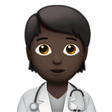 Apple design of the health worker: dark skin tone emoji verson:ios 16.4