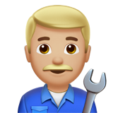 Apple design of the man mechanic: medium-light skin tone emoji verson:ios 16.4