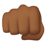 Apple design of the oncoming fist: medium-dark skin tone emoji verson:ios 16.4