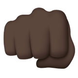 Apple design of the oncoming fist: dark skin tone emoji verson:ios 16.4