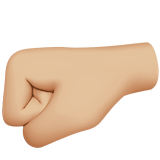 Apple design of the left-facing fist: medium-light skin tone emoji verson:ios 16.4