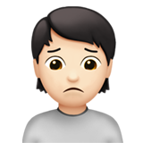 Apple design of the person frowning: light skin tone emoji verson:ios 16.4