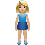 Apple design of the woman standing: medium-light skin tone emoji verson:ios 16.4