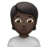 Apple design of the person frowning: dark skin tone emoji verson:ios 16.4