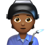 Apple design of the factory worker: medium-dark skin tone emoji verson:ios 16.4