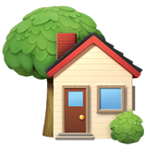 Apple design of the house with garden emoji verson:ios 16.4