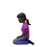 Apple design of the woman kneeling: dark skin tone emoji verson:ios 16.4