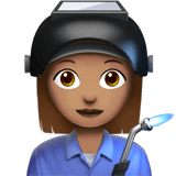 Apple design of the woman factory worker: medium skin tone emoji verson:ios 16.4