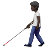Apple design of the person with white cane: dark skin tone emoji verson:ios 16.4