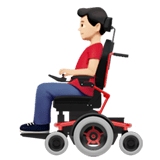 Apple design of the man in motorized wheelchair: light skin tone emoji verson:ios 16.4