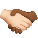 Apple design of the handshake: light skin tone medium-dark skin tone emoji verson:ios 16.4