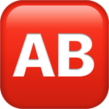 Apple design of the AB button (blood type) emoji verson:ios 16.4