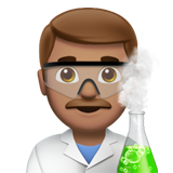 Apple design of the man scientist: medium skin tone emoji verson:ios 16.4